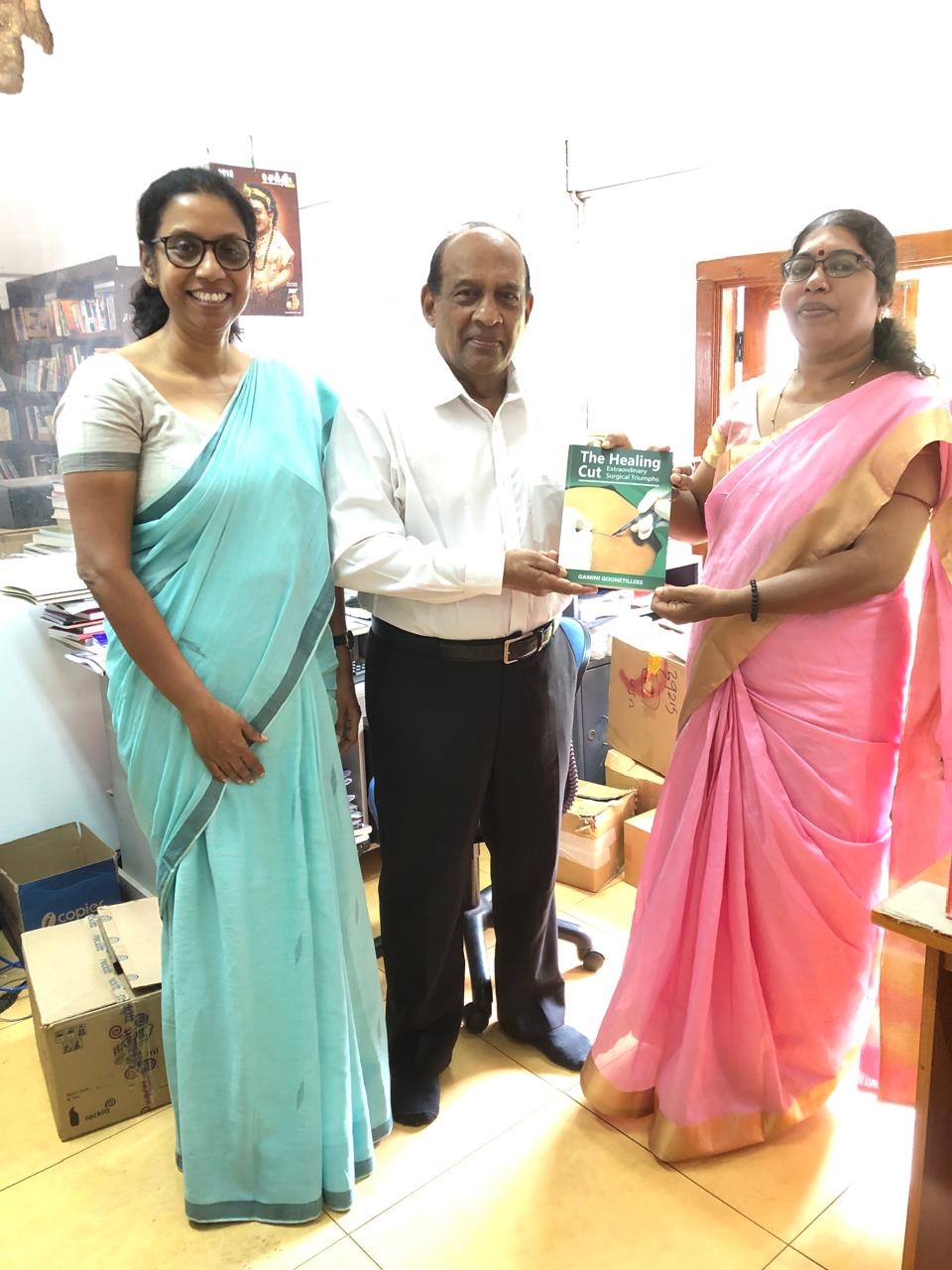 Dr. Gamini Goonetilleke donates book to Library
